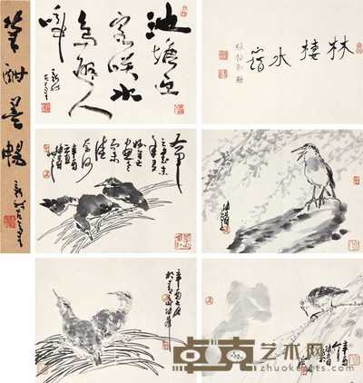 卢坤峰 1981年作 笔酣墨畅册 册页（八开选六） 32×41.5cm×8